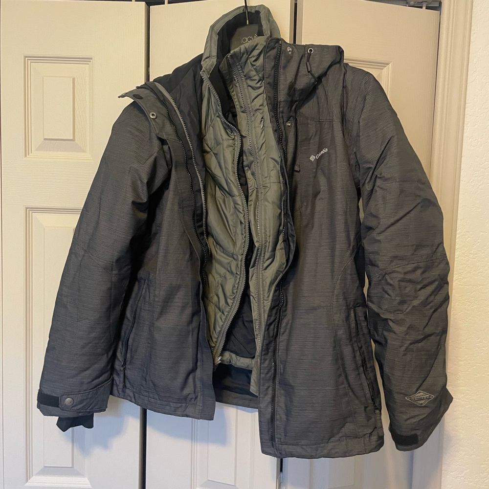 Columbia Women's Gray and charcoal  Ski Jacket- two in one